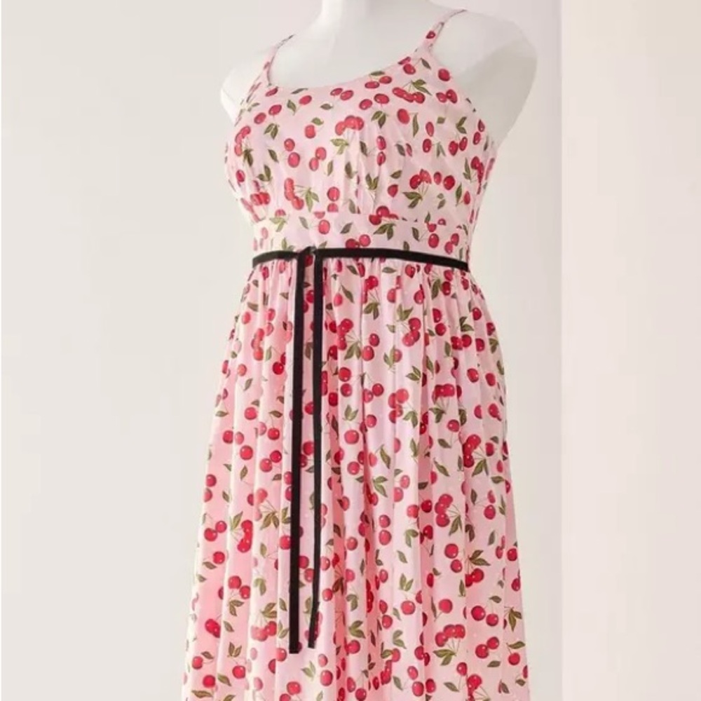 Torrid Retro Chic Plus Size 1X Pink Cherry Print Dress